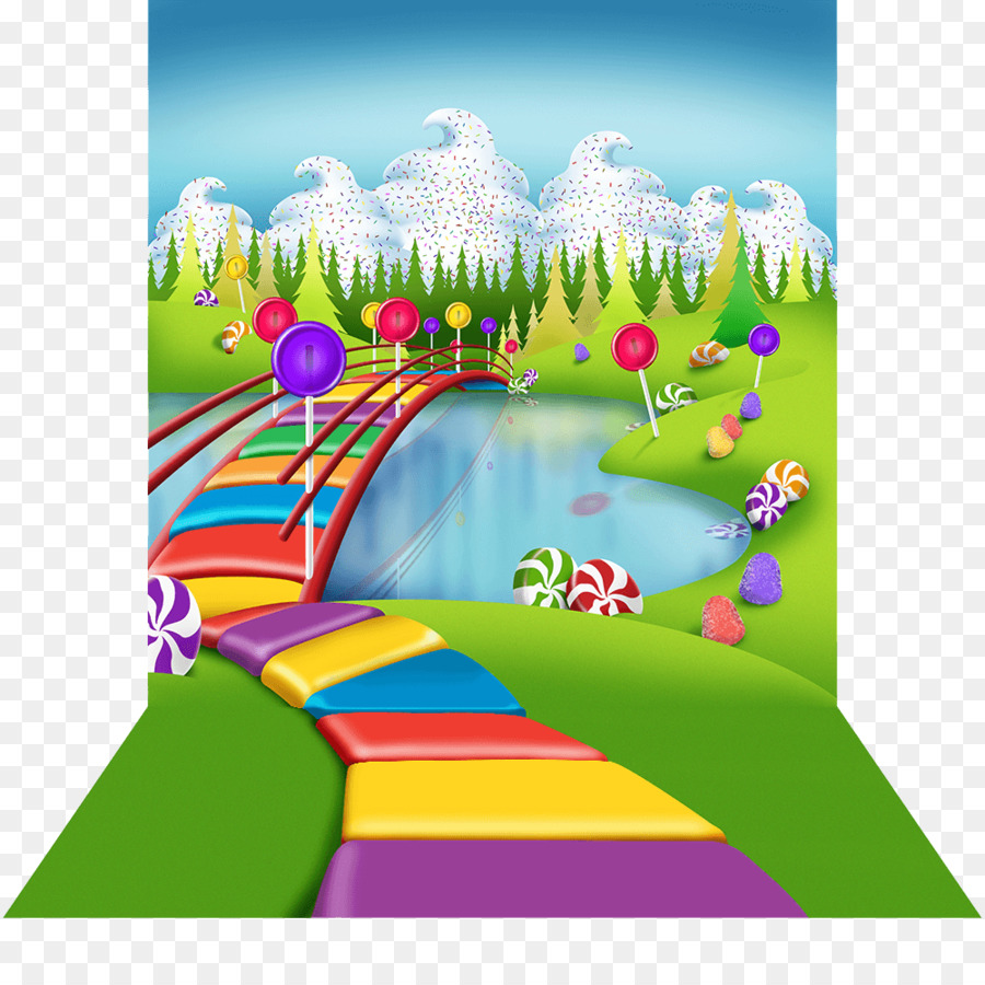 Grass background child illustration. Candyland clipart path