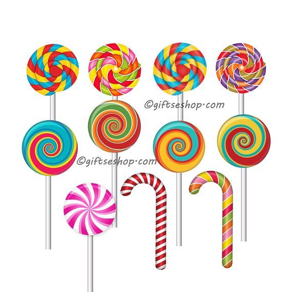 Sweets candy cane lollipop. Candyland clipart pathway