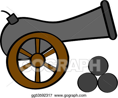 Vector art drawing gg. Cannon clipart