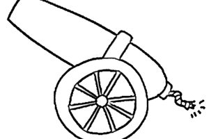 cannon clipart black and white