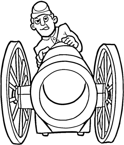 Cannon clipart easy draw. Fire from coloring page