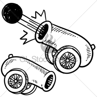 cannon clipart old firing