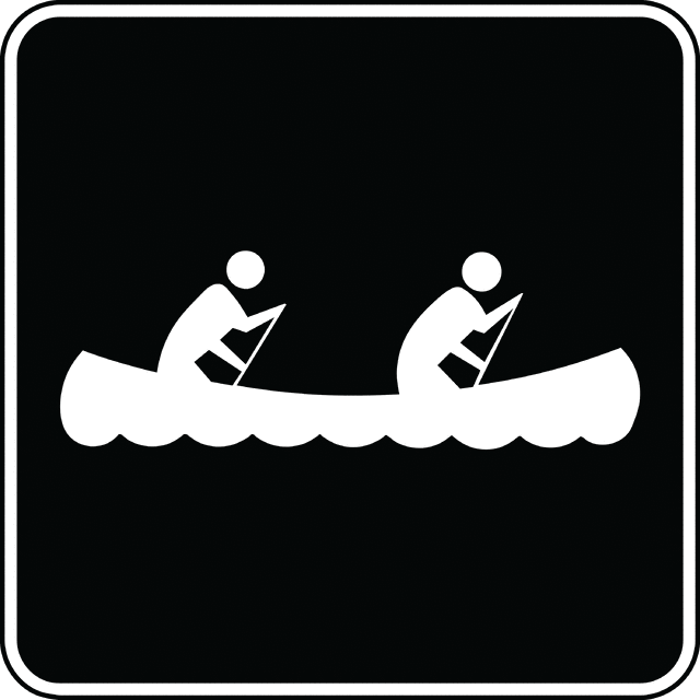 Canoeing black and white. Canoe clipart canoe trip