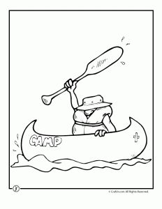 canoe clipart coloring page