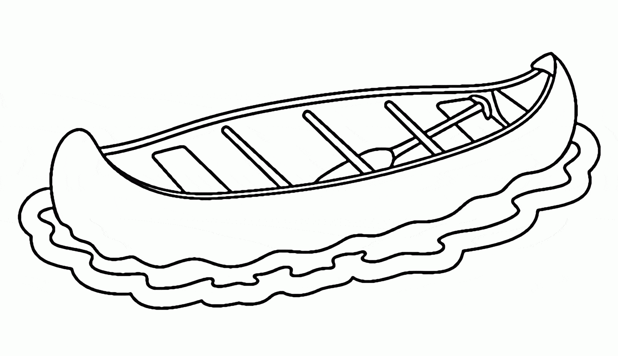 canoe clipart coloring page