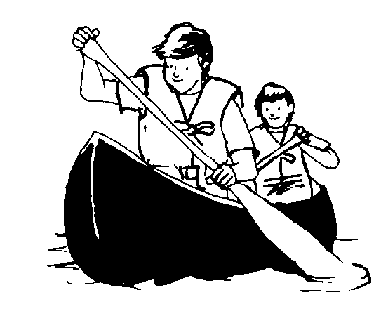kayaking clipart black and white
