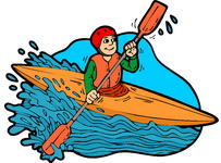 Kayaking clipart pirogue. Kayak and canoe 