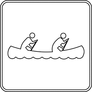 Canoe clipart outline. Canoeing etc