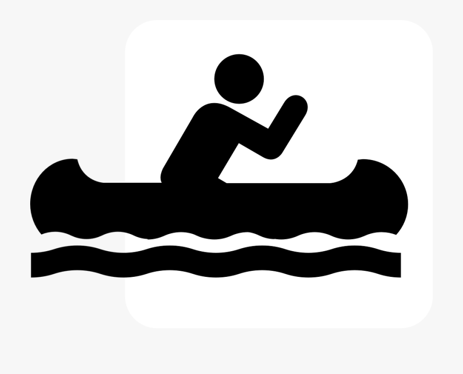 Boat png canoeing black. Canoe clipart silhouette