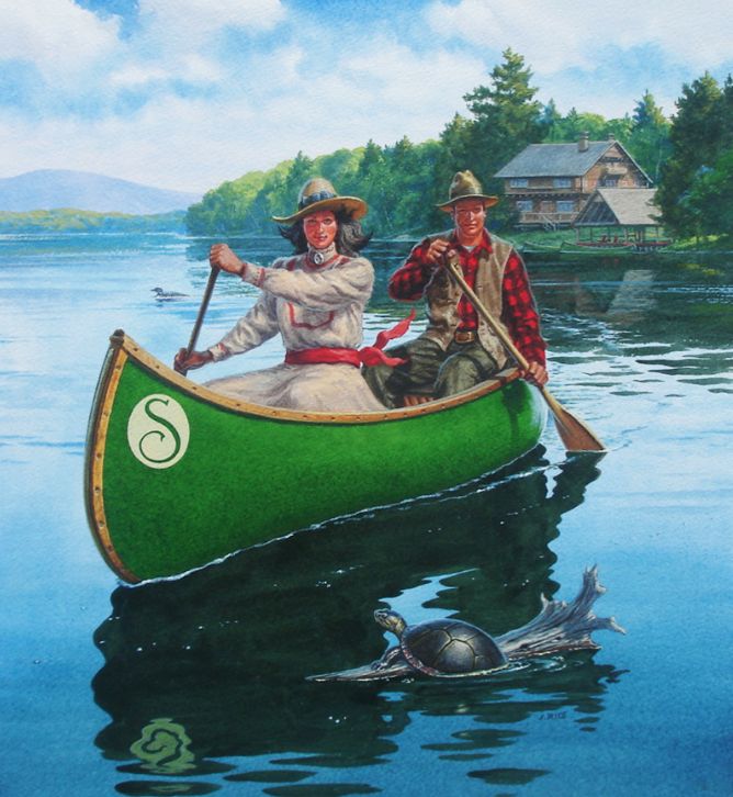 canoe clipart vintage