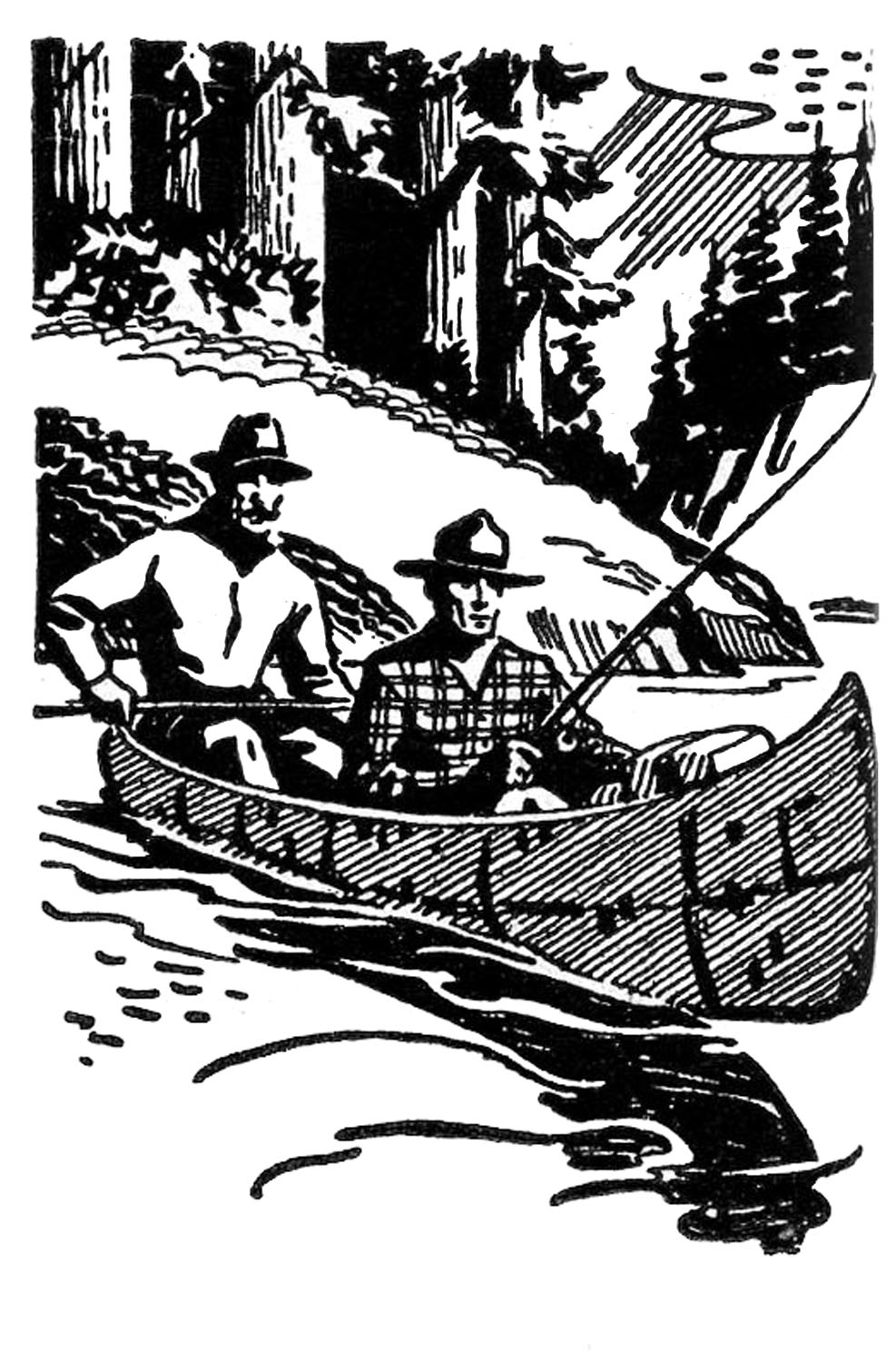 canoe clipart vintage
