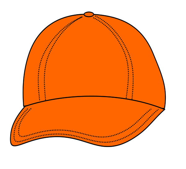 Baseball cap clip art. Sock clipart orange colour