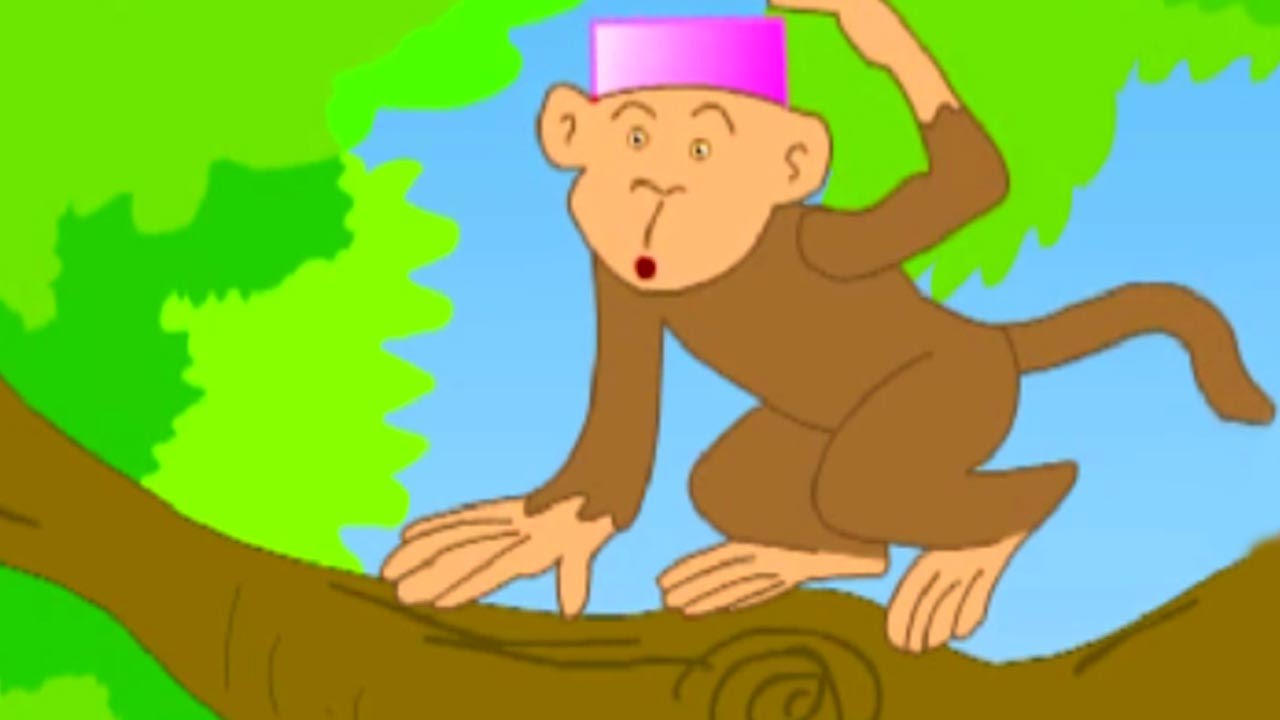 The seller and monkeys. Cap clipart animated
