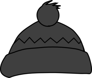 Grey winter hat clip. Cap clipart beanie
