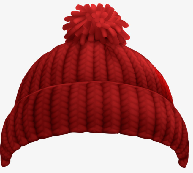 Knitted hat red winter. Cap clipart bonnet