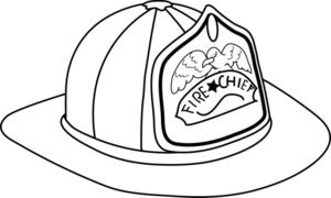 Fireman hat image coloring. Cap clipart colouring page