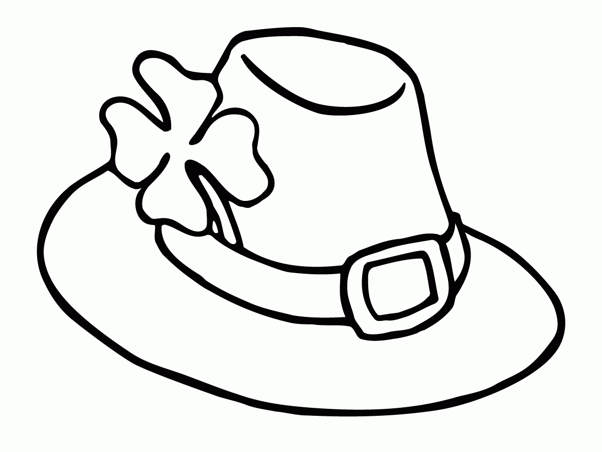 Cap clipart colouring page. Top hats drawing at