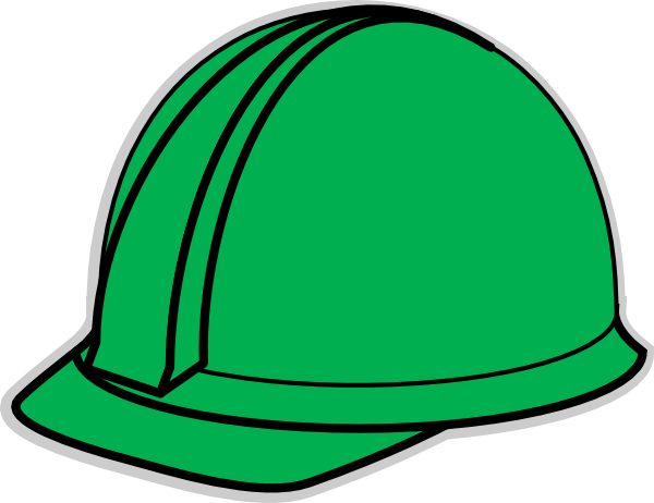 Green hard hat clip. Cap clipart construction