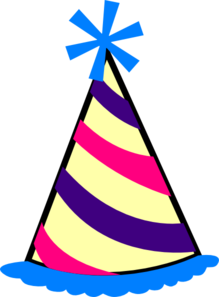 Hat blue purple pink. Cap clipart happy birthday