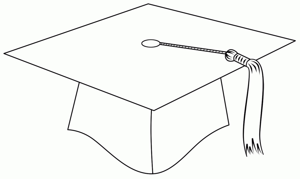 Graduation template printable pertaining. Cap clipart outline