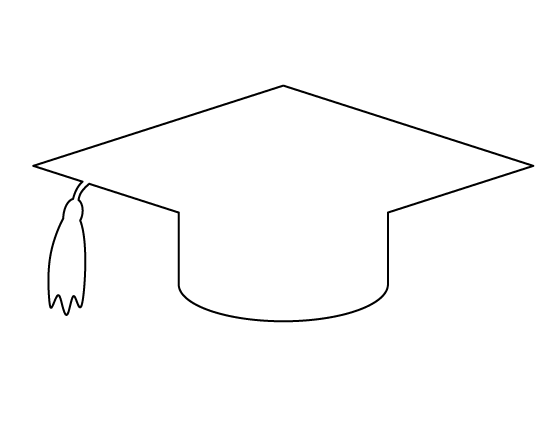 Graduation pattern use the. Cap clipart outline