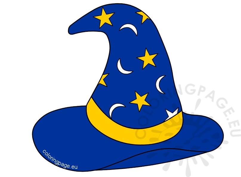 Wizard hat coloring page. Cap clipart vector