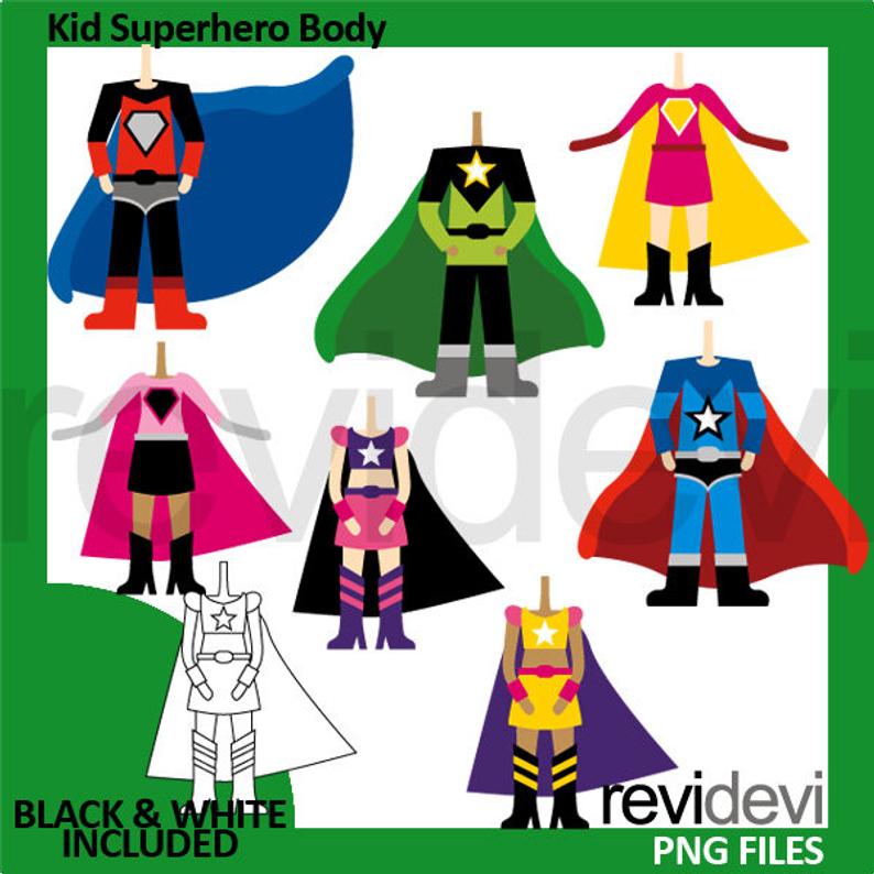 Kid superhero boys girls. Cape clipart body