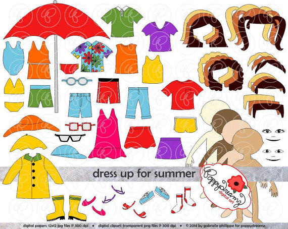 Dress up for summer. Cape clipart clothes