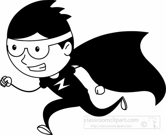 Black clipart super hero. Free and white cartoons