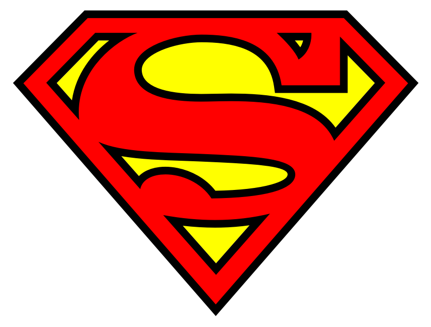 A clipart logo. Superman logos flip print