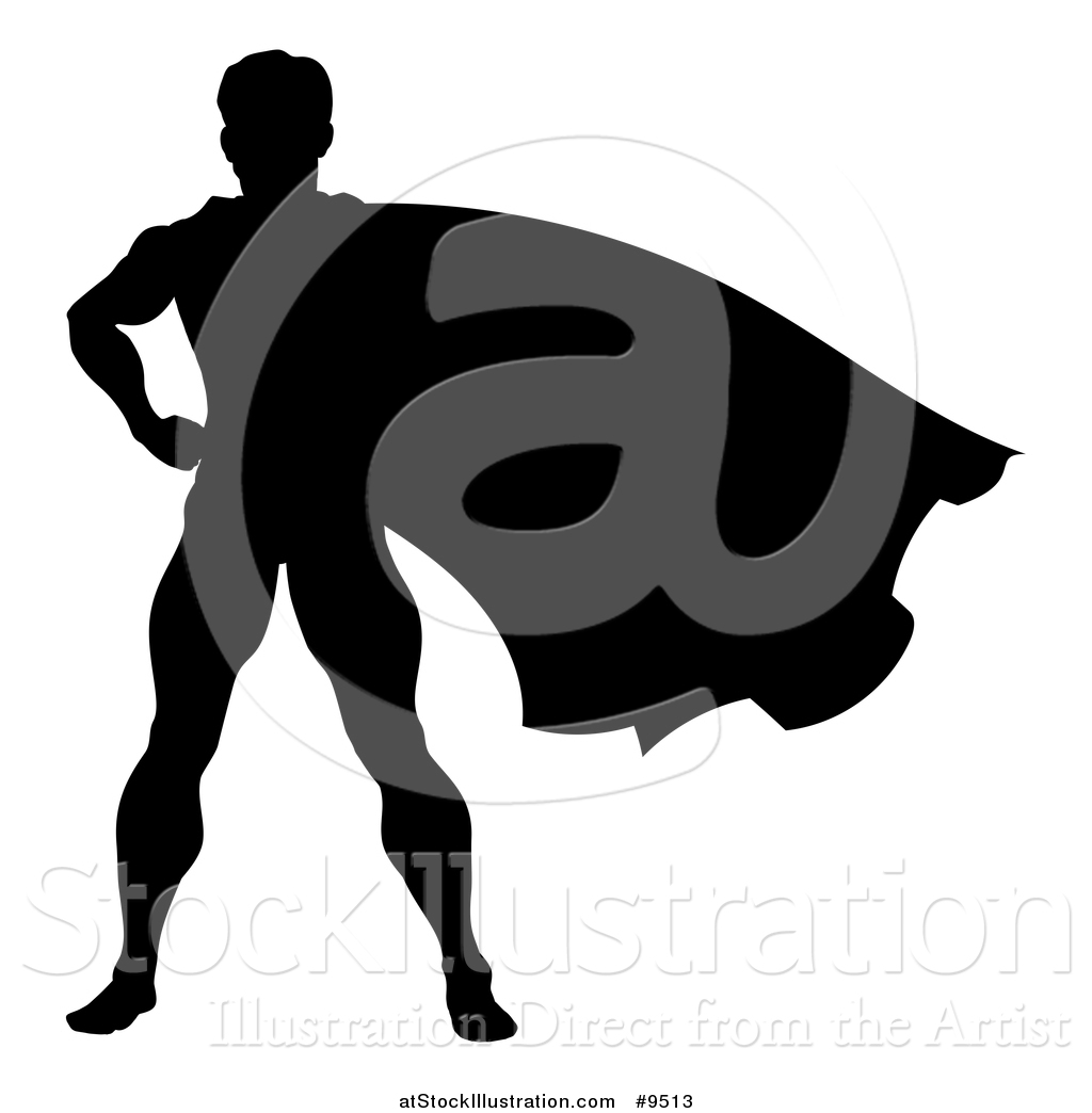 Cape clipart vector. Superhero silhouette at getdrawings