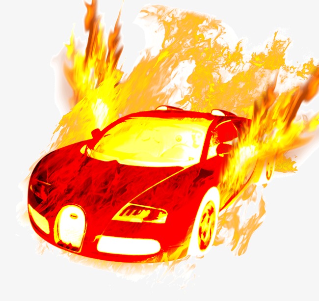 cars clipart flame