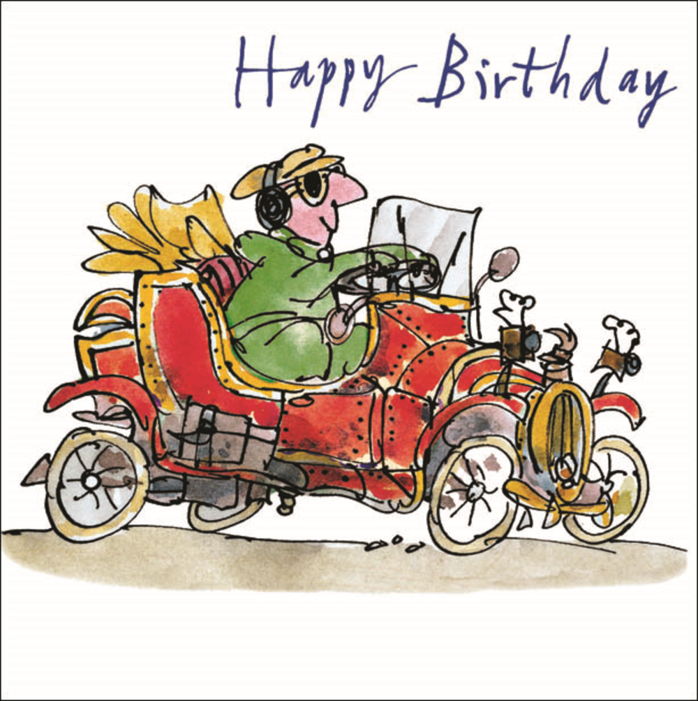 Quentin blake classic greeting. Clipart car happy birthday