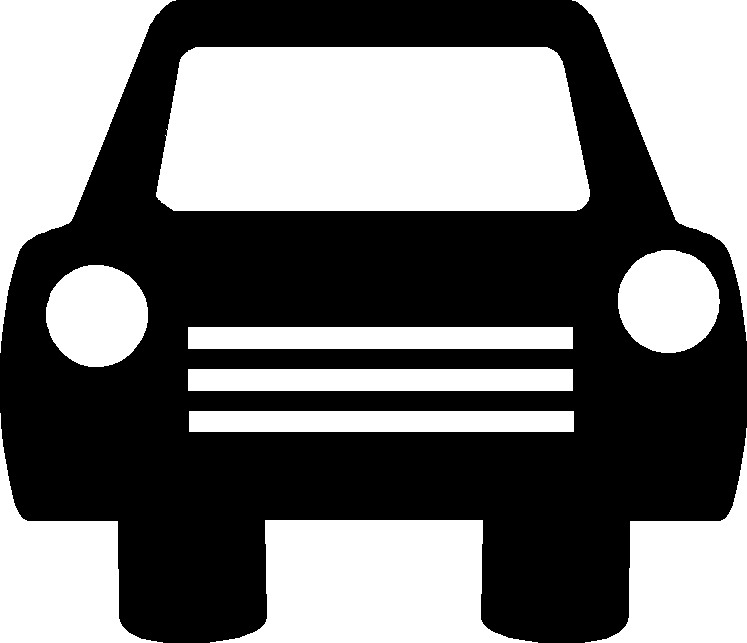 Black front view with. Car clipart shadow