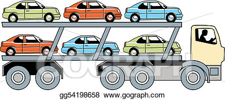 Car clipart transporter. Vector art carrier truck