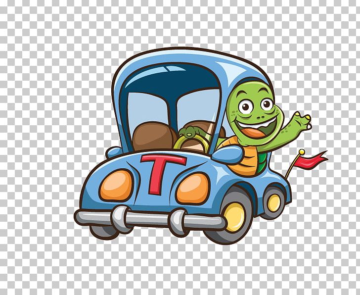 Jigsaw puzzle vehicle illustration. Clipart turtle car