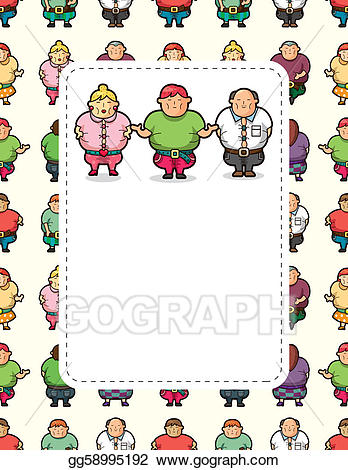 Vector stock fat people. Card clipart cartoon