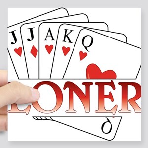 Stickers cafepress loner square. Card clipart euchre
