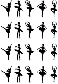 Card clipart silhouette. Ballet digital instant download