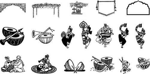 Card clipart vector. Shadi pencil and in