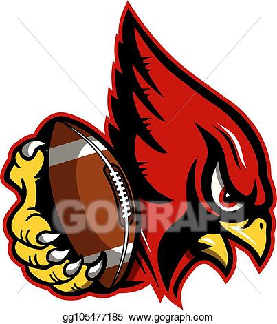 Vector stock illustration . Cardinal clipart cardinal football
