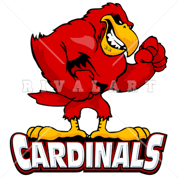 Image of cardinals logo. Cardinal clipart mascot