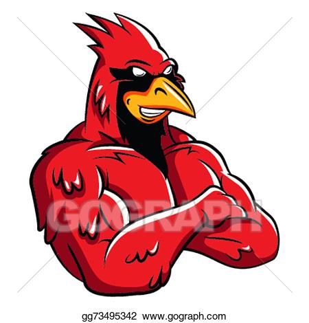 Cardinal clipart mascot. Vector illustration bird eps
