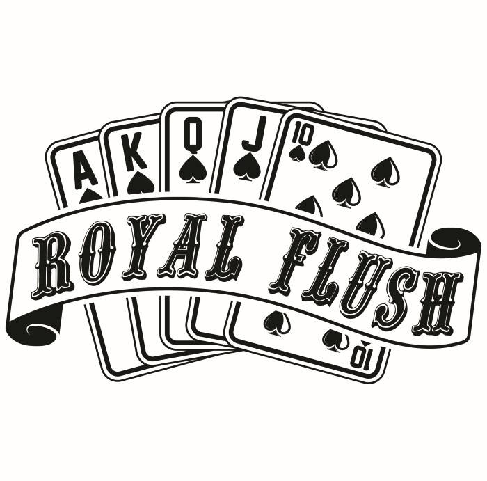 Cards clipart gamble. Royal flush banner playing