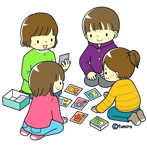 Children Playing Cards Clip Art