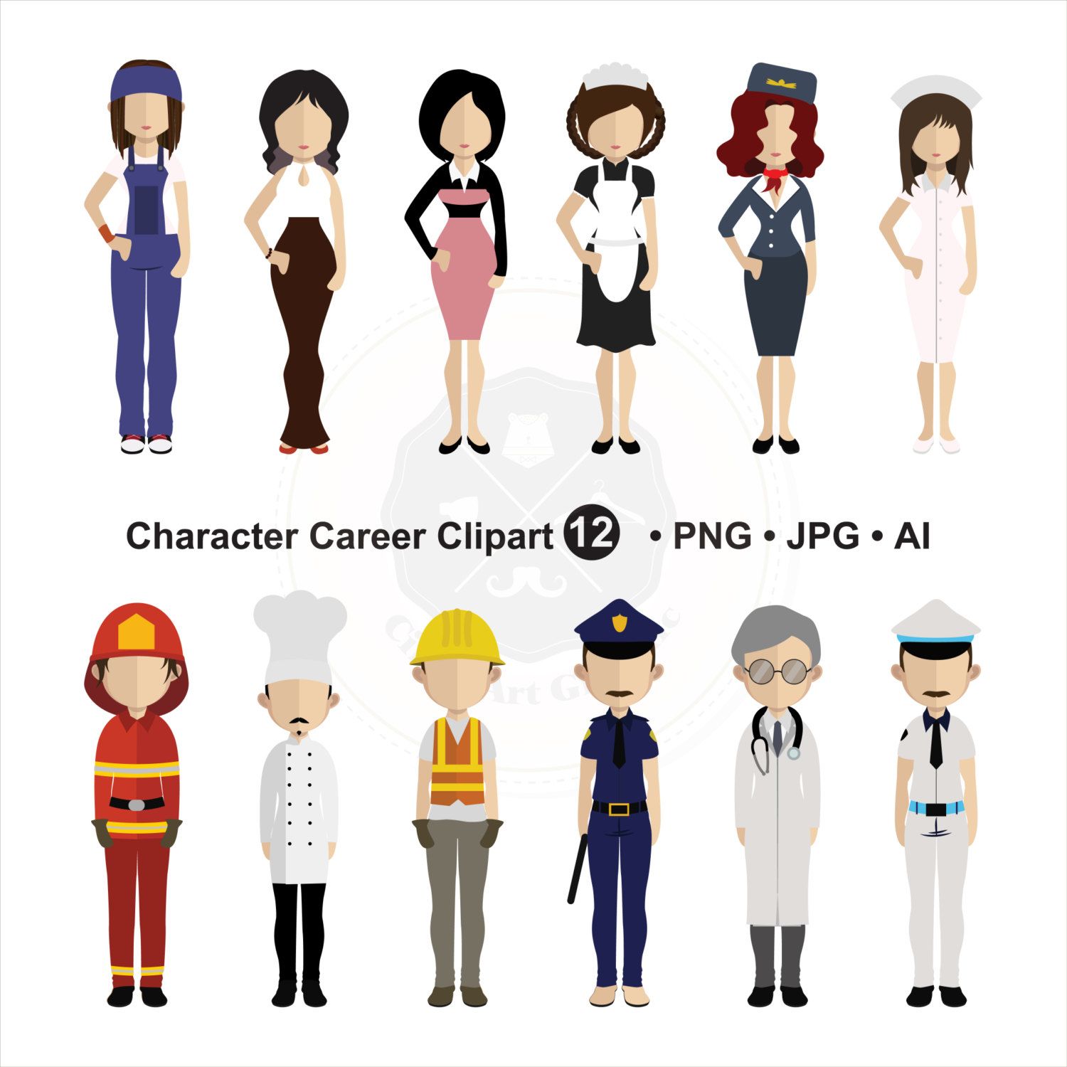 People digital clipartdigital downloadbuy. Career clipart character