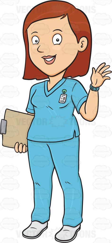 Nurse clipart clinic nurse. A lady waving her