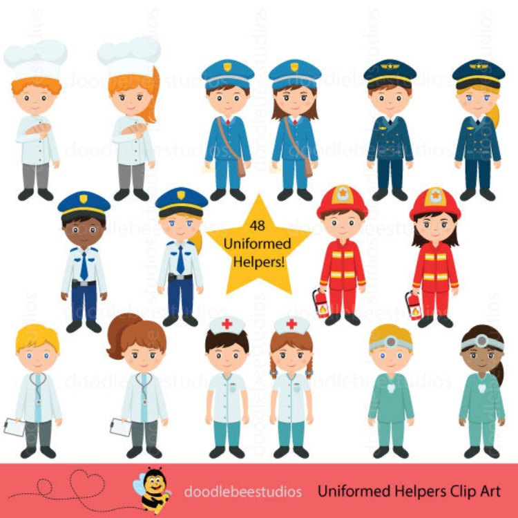 Job clipart career day. Community helpers clipartcareer etsy