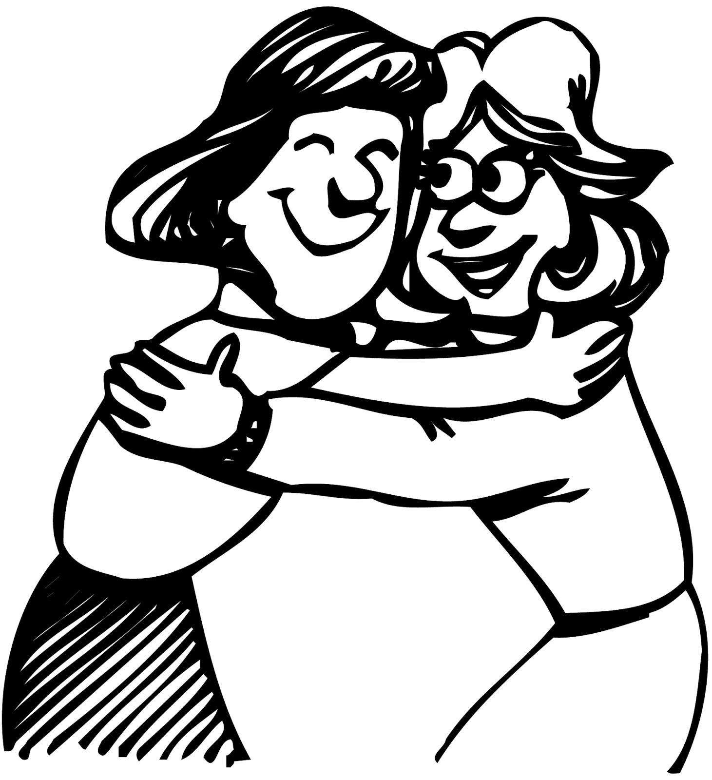 caring clipart black and white