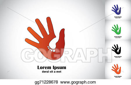 Caring clipart foot. Stock illustration colorful human